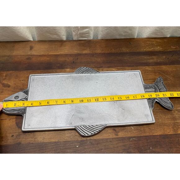 Wilton Armetale Pewter Footed Fish Serving Platter Tray Dish Oven Safe Cooking - Picture 9 of 10
